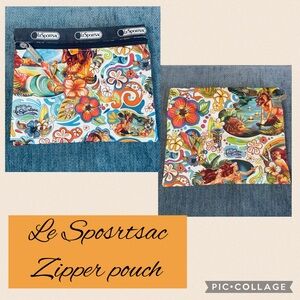 LeSportsac KAT Reeder Vibrant Hawaiian Floral Pouch